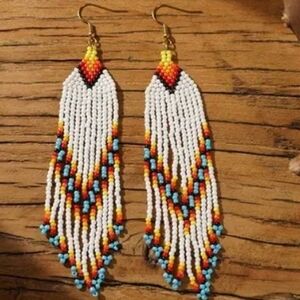 Native American Themed Beaded Earrings